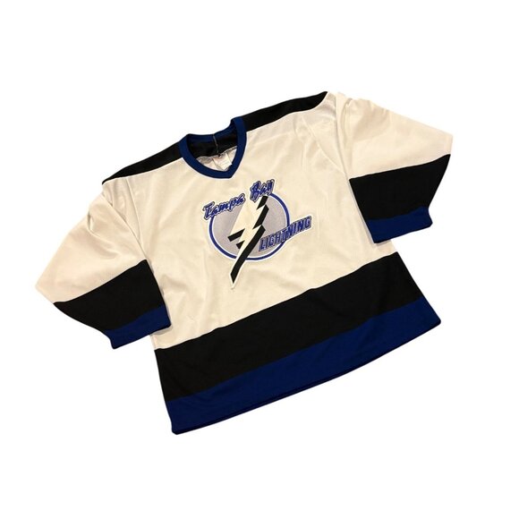 Vintage 90's CCM Maska Tampa Bay Lightning Stitched White NHL Jersey Men's M - Picture 3 of 6